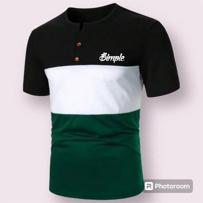 Baju Kaos Pria Dewasa Distro Kancing Kombinasi Bahan Katun Lengan Pendek Motif Polos / Kaos Kancing 2 Kombinasi Keren Terbaru Nyaman di pakai 2