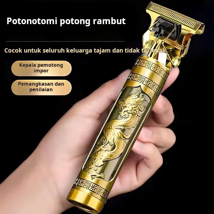 [Tambahkan empat penggaris batas, sikat pembersih, dan kabel pengisi daya USB]Gunting Rambut Elektrik, Gunting Elektrik, Gunting Kepala Minyak, Pisau Cukur, Gunting Rambut Kepala Botak, Pisau Cukur Isi Ulang