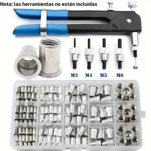 Kit de tornillos de acero inoxidable M3-M12, superficie pulida, cobertura parcial de rosca, roscas de mano derecha, inserciones de cabeza plana, juego de 165 piezas