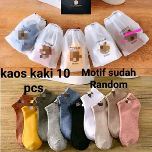 10 pasang & 5pasang kaos kaki bear kaos kaki pendek motif beruang Free Pouch di bawah mata kaki
