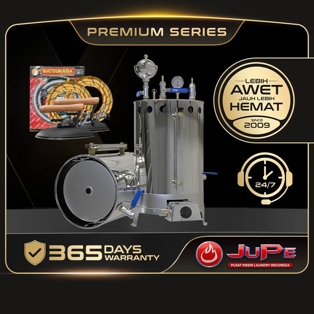 Setrika Uap Boiler 15ltr full stainlees 2 setrika