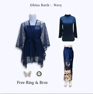 paket 5in1 oneset kondangan/wisuda outer kebaya Ghina Tali Rok Batik