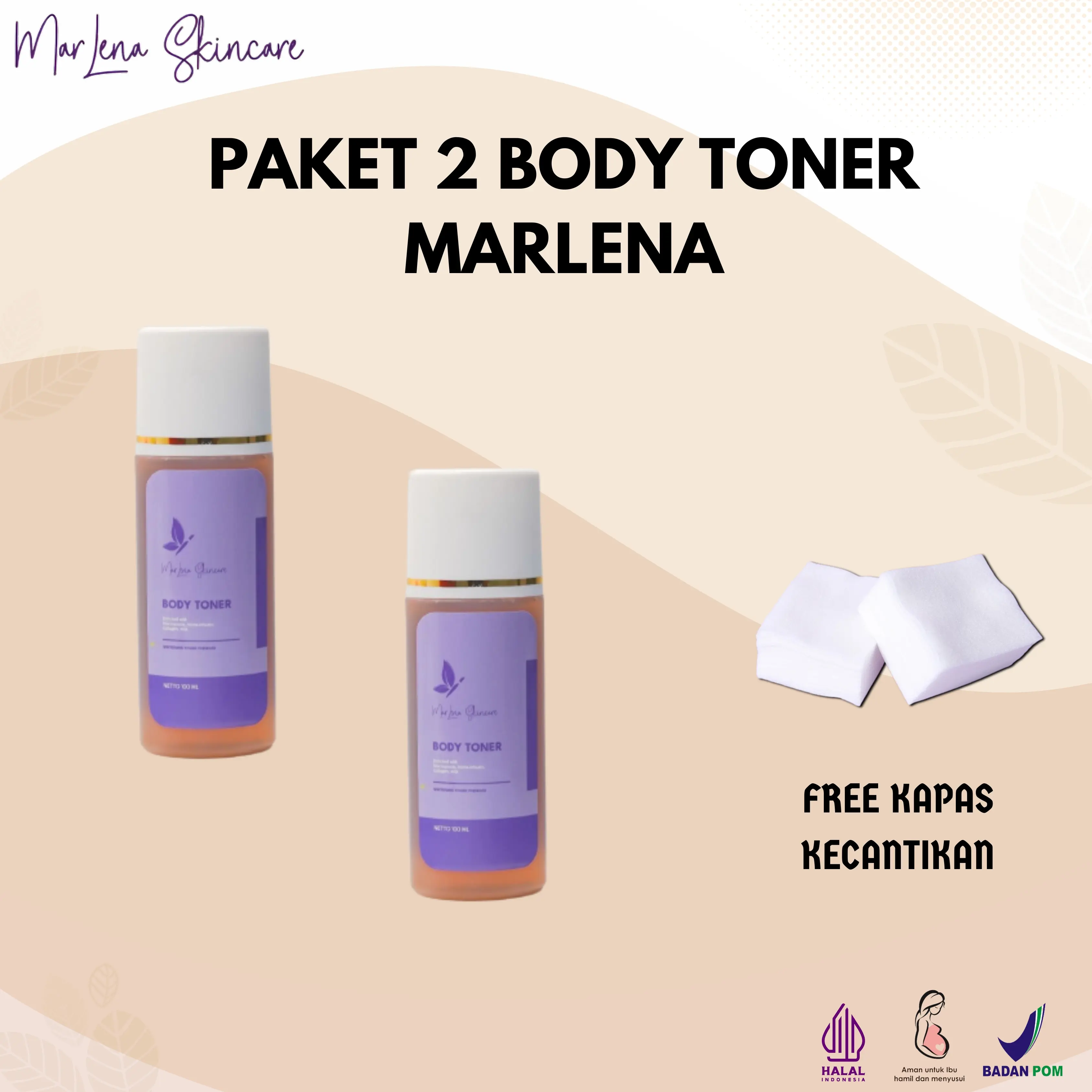 PAKET HEMAT 2 TONER BADAN MARLENA BPOM FREE KAPAS
