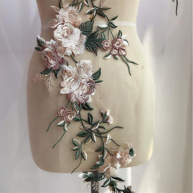 Product Introduction of 1 Set Flower Embroidery Patch For Wedding Dress Clothing Sew On Floral Patches Diy 14