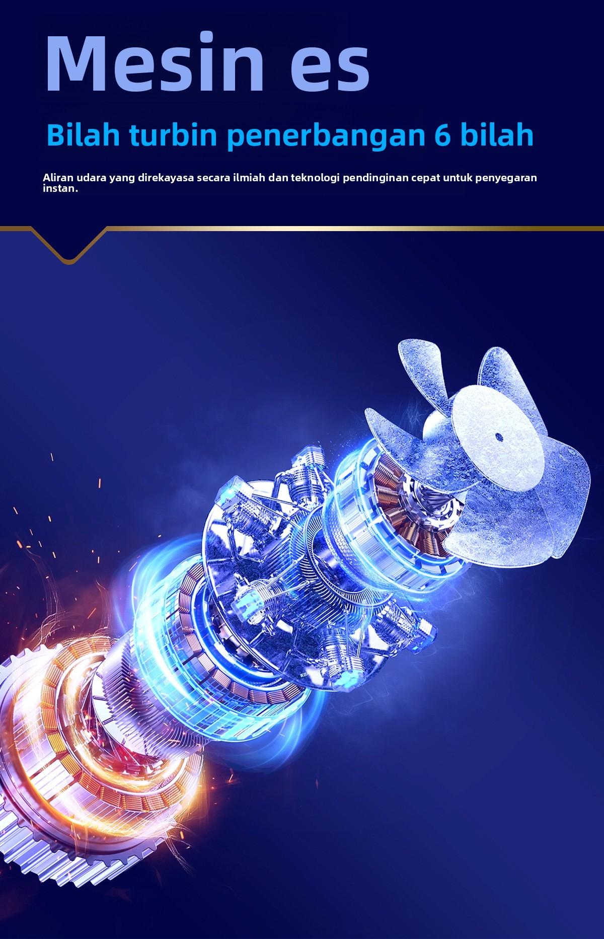 Kipas Mini Kipas Angin Portable Turbo Mini Fan Portable High-Speed LED Fan 199 Gear Kipas