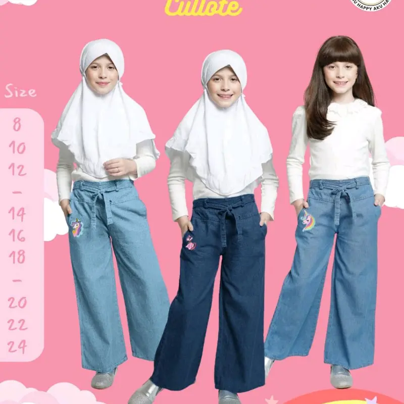Celana Kulot Anak Unicorn Littledino Softjeans Celana Jeans Anak Kulot Jeans 6