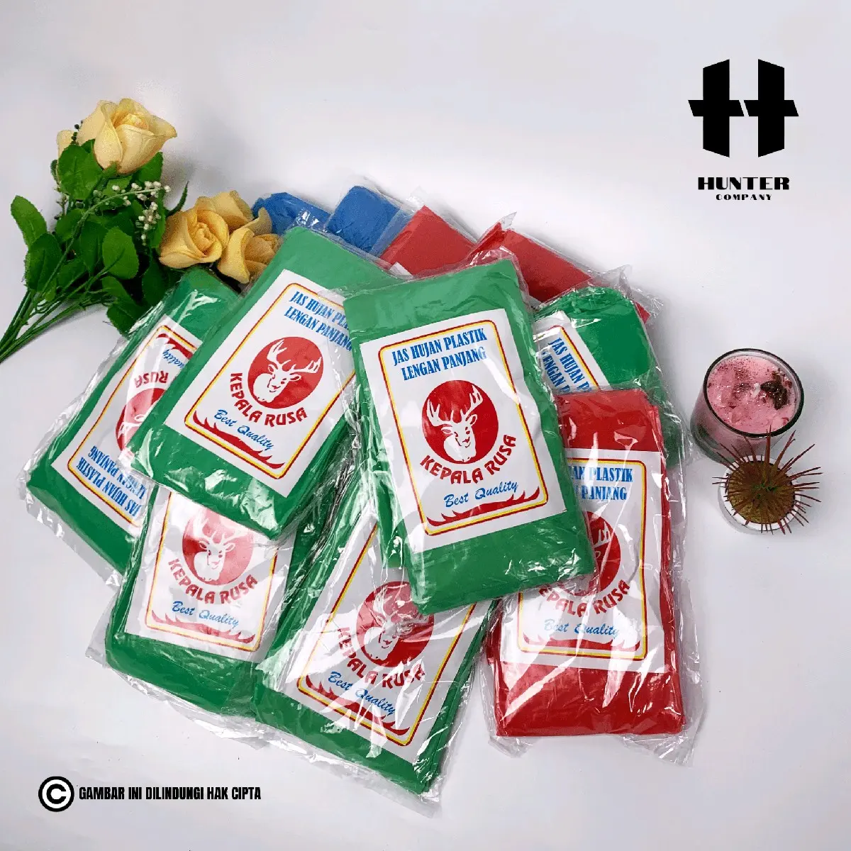 Jas Hujan Plastik Poncho Cap Rusa - Model Terbaru