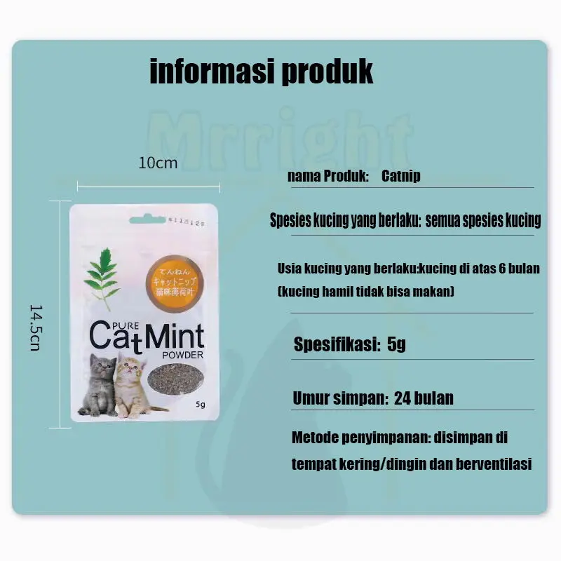 FOLOPETS Mainan Kucing Obat Catmint Penenang Serbuk Rumput Kering Cat nip Mint Stres Murah 5