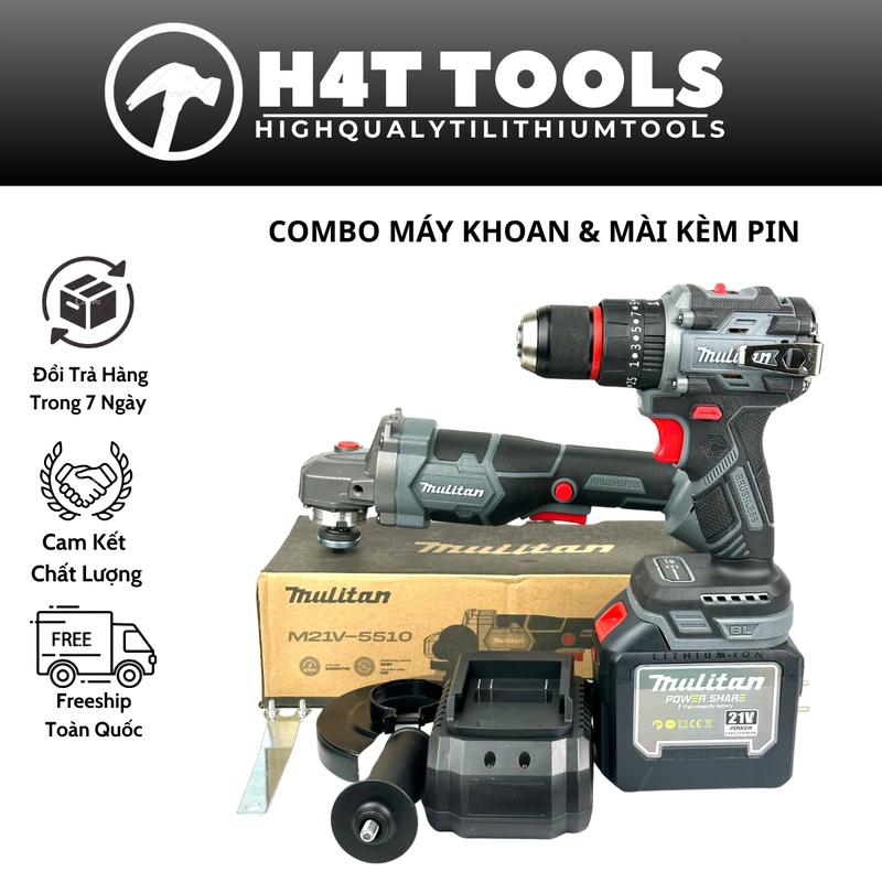 Mulitan Combo Máy Cắt M21V-5510 & Máy Khoan Pin 3 Chức Năng 3368 Hoặc Siết Mulitian Động Cơ Không Chổi Than Pin 20cell Sạc Tặng 