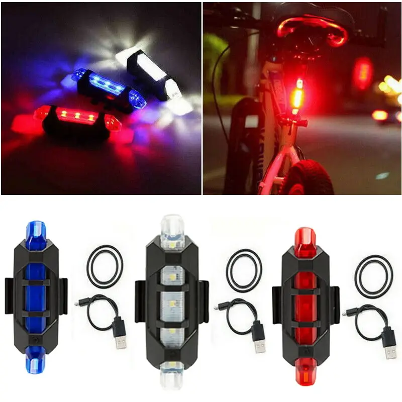Đèn Hậu Xe Đạp Sạc USB, 1 Chiếc, Phụ Kiện Thiết Bị Lái Xe, Đèn Led Xe Đạp Leo Núi