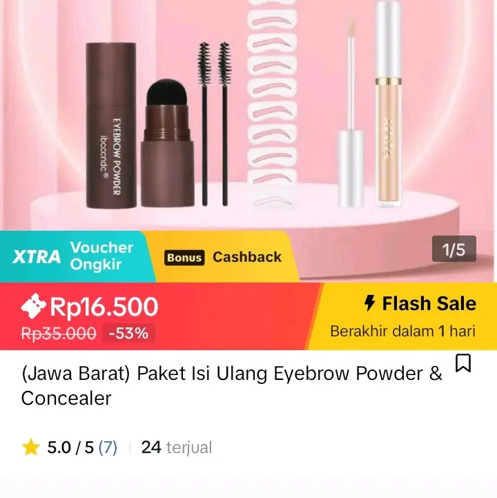 Eyebrow powder plus concealler mampu memperindah alis mu