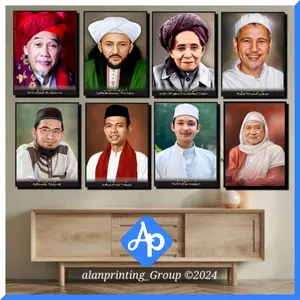 FOTO ULAMA 6R 14X20 HABAIB NAHDATUL ULAMA PLUS BINGKAI KAYU MDF ANTI PUDAR MOTIF ALM ulm ads