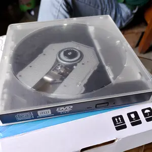 DVD RW Burner External Optical Drive CD/DVD ROM USB 3.0 + USB Type C 3.1 Optical Driver Player Reader Writer Burner Portable Transparent / Transparan CD DVD - NXTECH