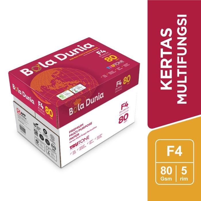 Gambar Bola Dunia Kertas Fotocopy  80 GSM F4 - BDA PC 80 F4 dari Bantex Indonesia Kab. Bogor Tokopedia