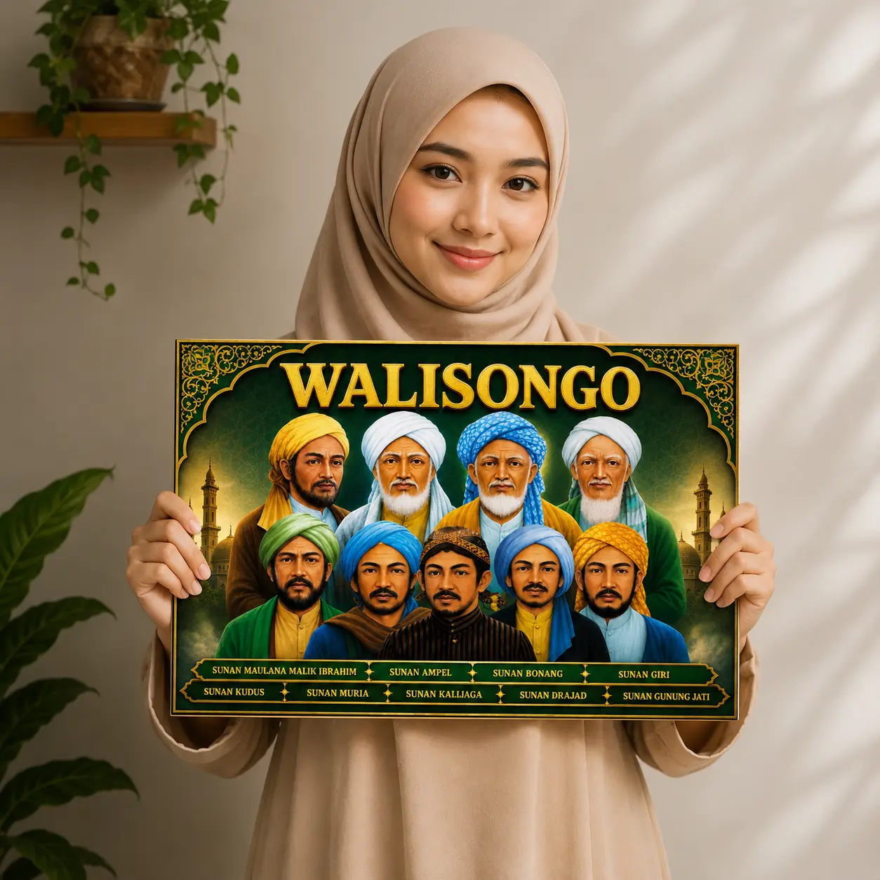 Poster Walisongo Jumbo 32x48 cm Premium | Hiasan Dinding Islami Estetik | Pajangan Rumah Muslim