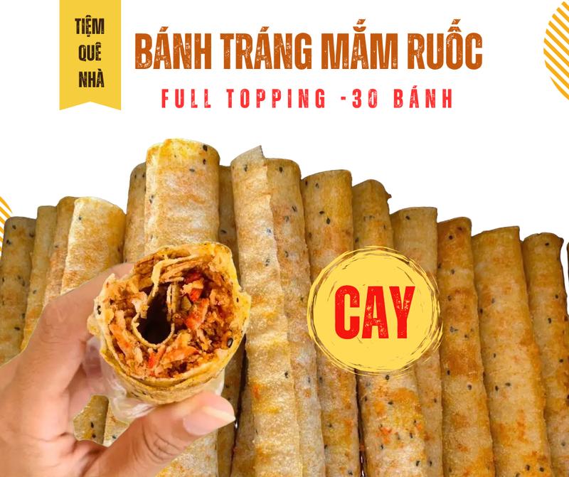 (CAY CAY CAY) COMBO 30 Bánh tráng nướng mắm ruốc ANH BẢY MẬP - Đặc sản Phan Rang - Tiệm Quê Nhà