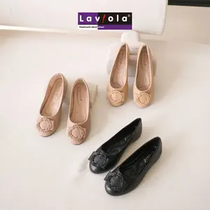 Laviola 3104 LSH - Sepatu Flat Shoes Wanita Apricot, Black, Khaki Kerja