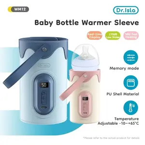 DRISLA08 DR. ISLA BABY BOTTLE WARMER SLEEVE PORTABLE WM12 / Milk Warmer Penghangat Asi Portable 20-65° dengan Tampilan LED dan Bahan Spandeks PU