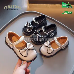 Sepatu Anak Kaki Perempuan Fashion Motip Pita Mutiara Yenstore pantofel