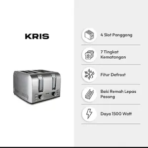 Kris pemanggang roti 4 slice stainless steel vintage