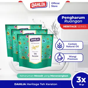 Triple Pack Dahlia Air Freshener Heritage Series Teh Keraton isi 1 75gr Pengharum Ruangan | Wangi Mewah, Menenangkan