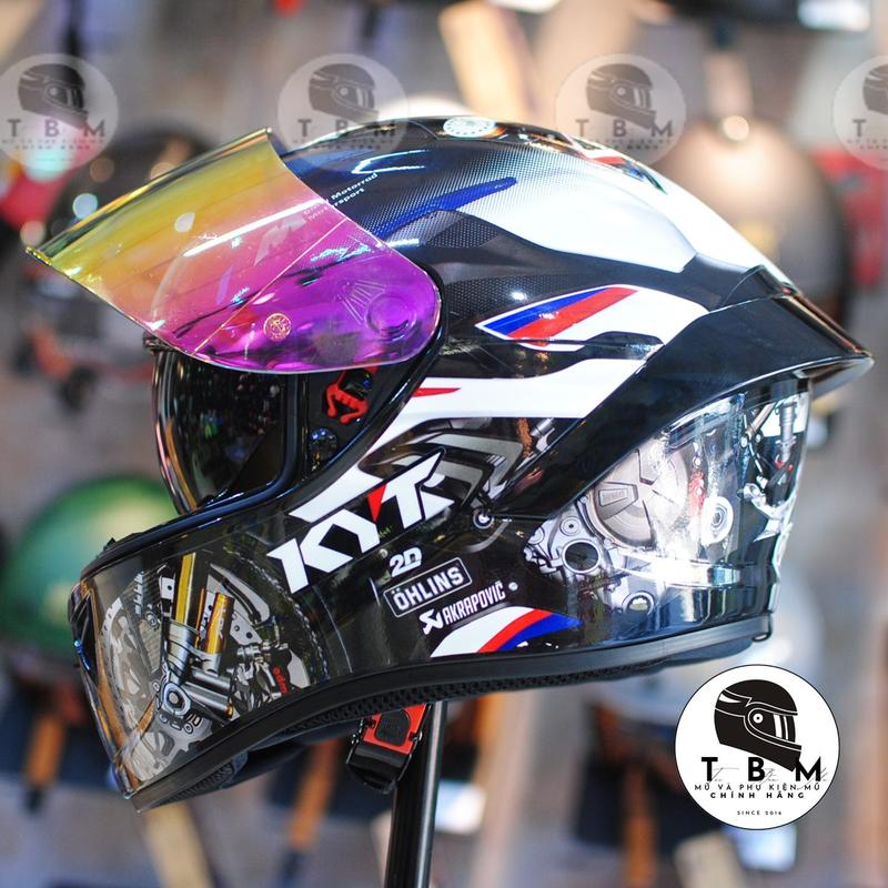 Mũ fullface Royal M266 tem KYT Bạc Đen Helmet 2 kính tiện lợi Nón Bảo Hiểm