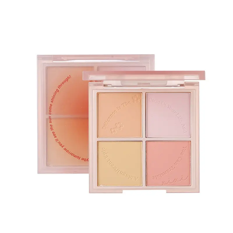 eye palette Xixi Went to Sunset Four-Color Blush Brightening and Repairing Vitality Girl's Casual White Peach Matte Blush Rouge