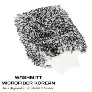 Wash Mitt Korean Microfiber Premium Quality 23cm x 20cm untuk Cuci Mobil & Motor Mengurangi Risiko Baret Melindungi Cat Mobil Paket Sikat - Car Kain Karet