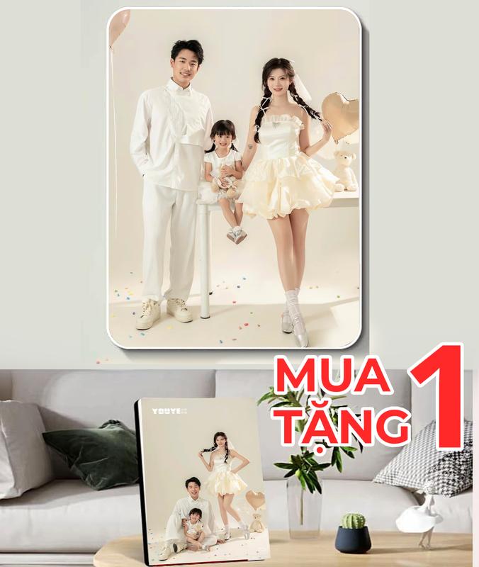 MUA 1 KHUNG SIZE 60X90 TẶNG 1 KHUNG ĐỂ BÀN SIZE 13X18  RÁNG GƯƠNG BO VIỀN 4K ( KHÁCH GỬI ẢNH RIÊNG QUA TIN NHẮN TRÒ CHUYỆN )  KHUNG Trang Trí Nhà Decor Khung Tranh ép ảnh gỗ cổng