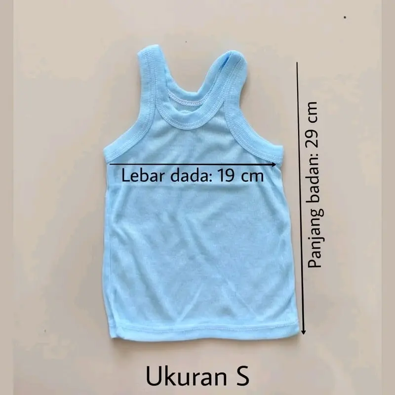 Labeling Singlet Bayi Anak 12 Pcs Warna Biru Kuning Pink Size S-M-L-XL Motif Tutul - Newborn 3