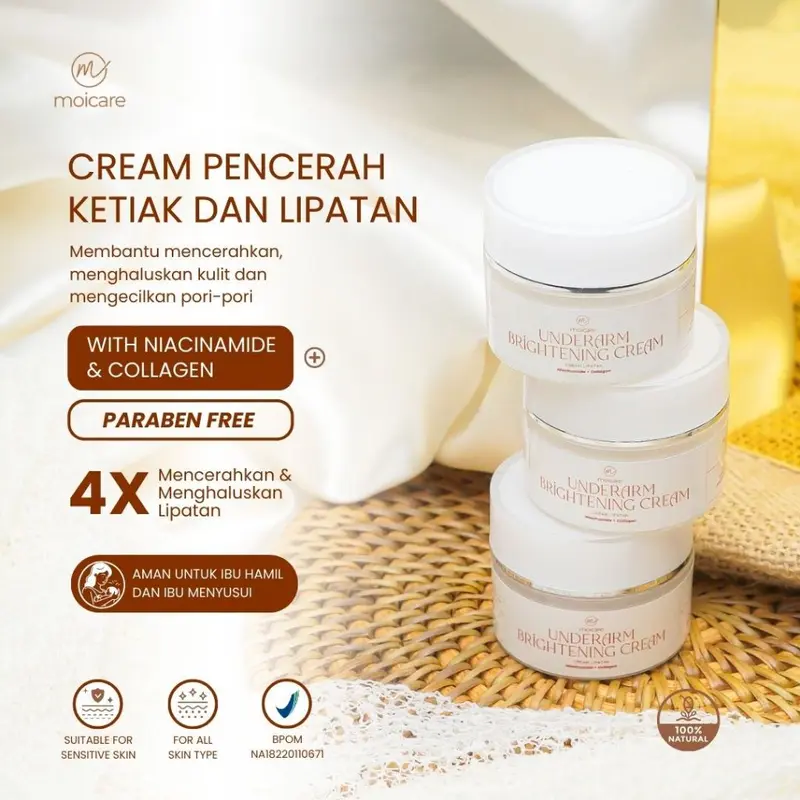 Moicare Cream Underarm Pencerah Ketiak Selangkangan Lipatan Extra Niacinamide & Collagen 2