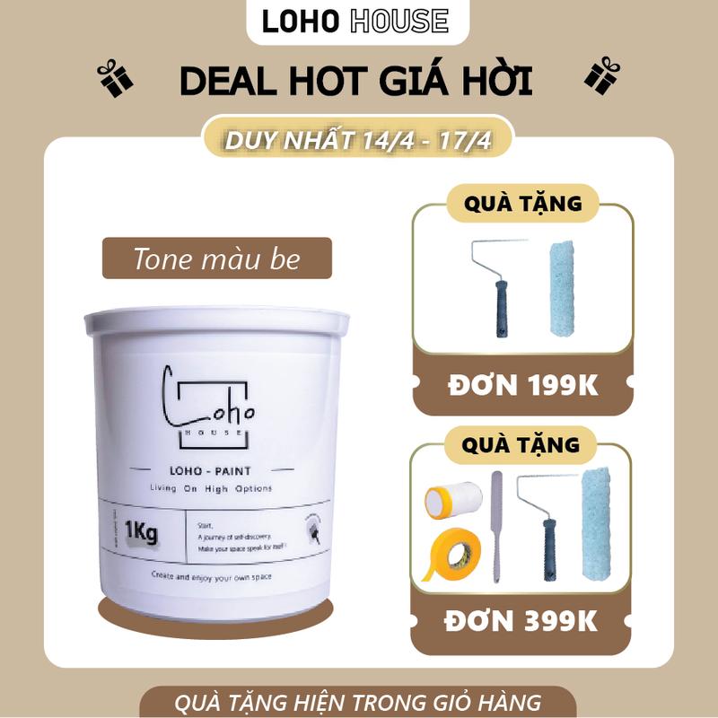 Sơn tường tone màu be | Lon sơn 1kg - Sơn nước nội thất cao cấp Loho-paint với các tone màu be