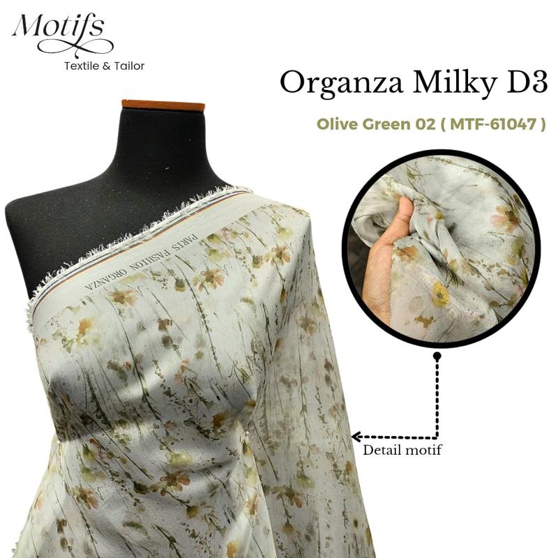 MOTIFS - ( HARGA 0.5 METER ) MILKY ORGANZA PRINT | ORGANZA MILKY  D3 4
