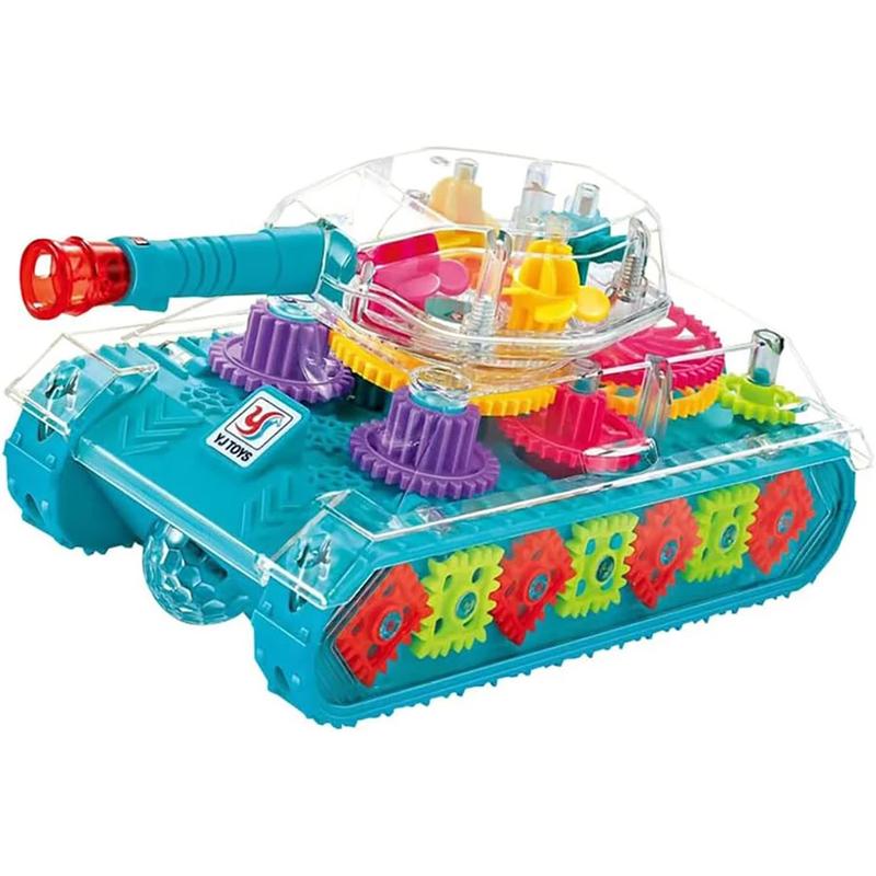 Light Up Transparent Gears Police Car Toy for Kids Bump and Go Toy Car for Boys Girl Educational Baby Toys Car Music LED Effects 7
