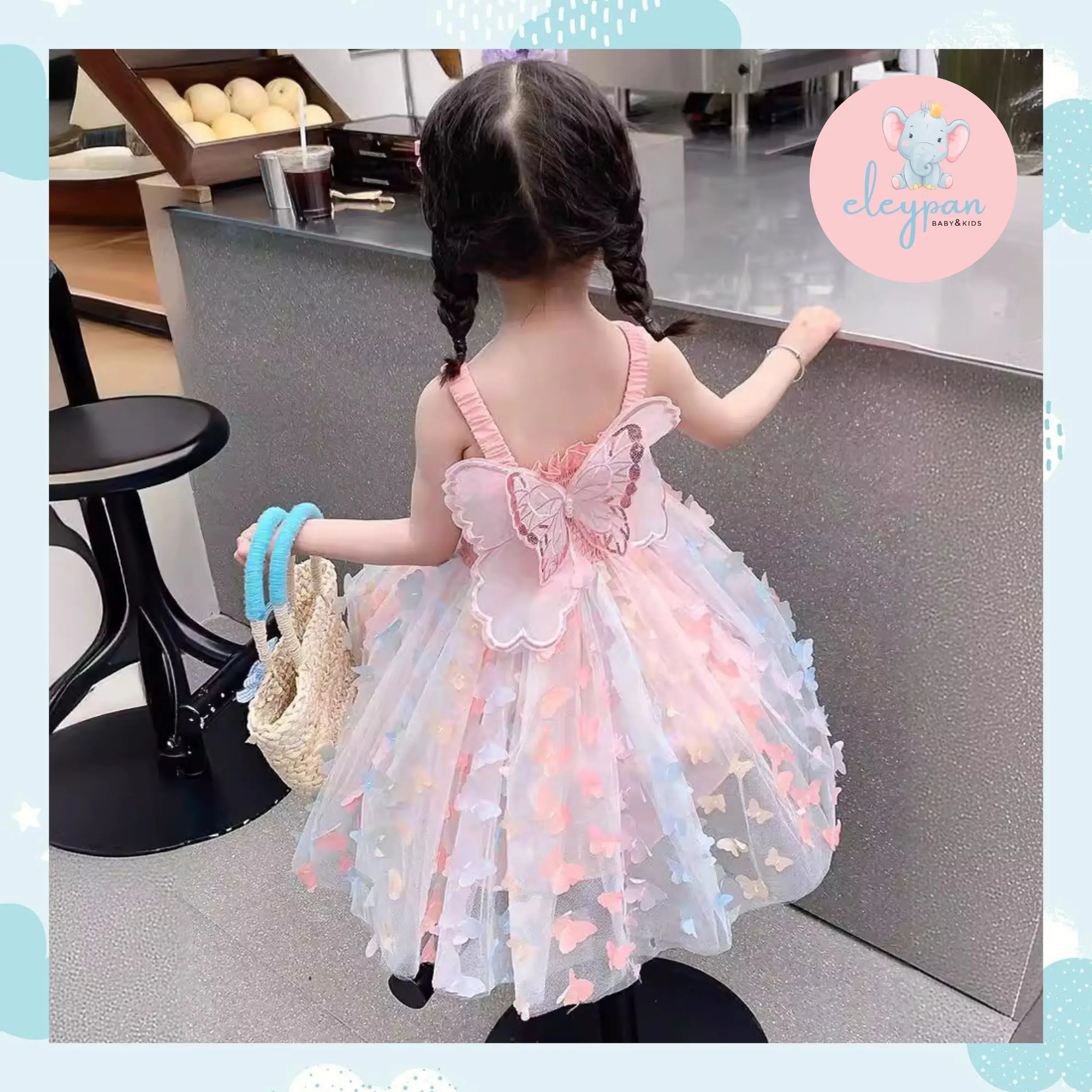 Dress Sayap Kupu Kupu 1-4 Tahun NEW UPGRADE VERSION Gaun Pesta Anak Kostum Tema Peri Party Gown Princess Butterfly Fairy
