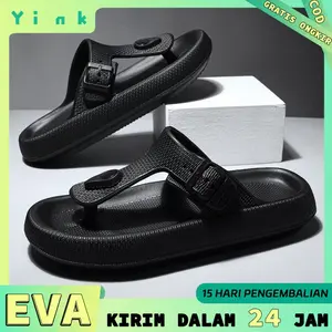 Yink Sandal Jepit Pria Terbaru Keren Casual Kekinian Sendal Karet Pria Hitam Premium EVA