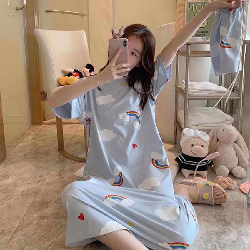 Product Introduction of Daster Wanita Premium Baju Tidur Remaja Dewasa Gaun Malam Motif Nyaman Dress DS3 Katun Panjang Merah 34