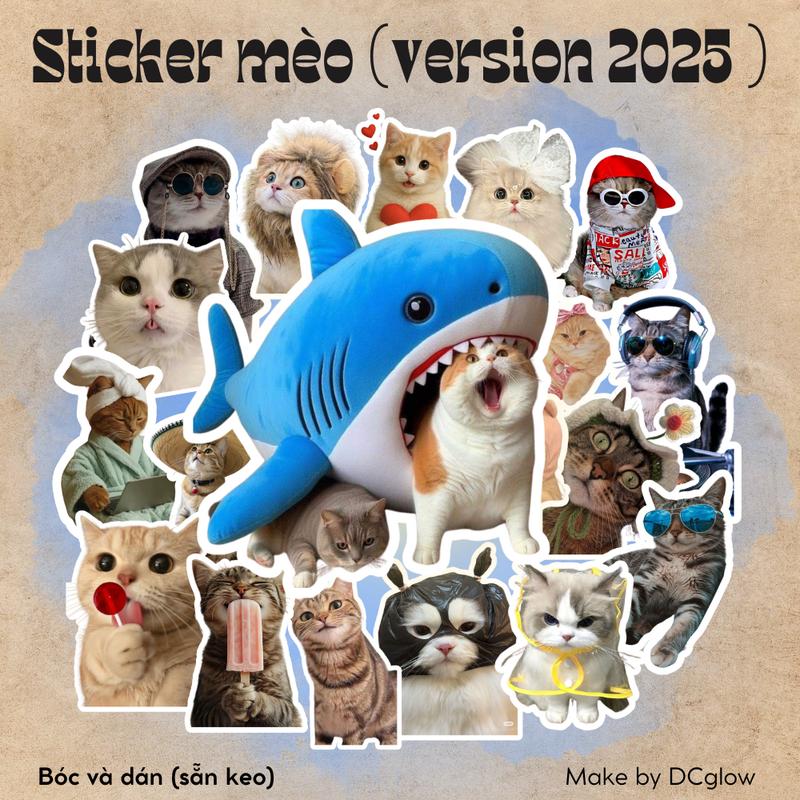  Set 20 60 Sticker Meme Mèo Dán Laptop Điện Thoại Ván Trượt Ván Trượt Mũ Bảo Hiểm 