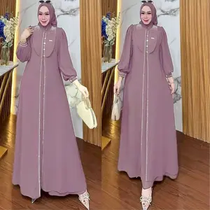 Gamis Liora Terbaru 2026 Payet Swarosky Mewah Dress Kondangan Kekinian Bahan Ceruty Pakaian Muslim