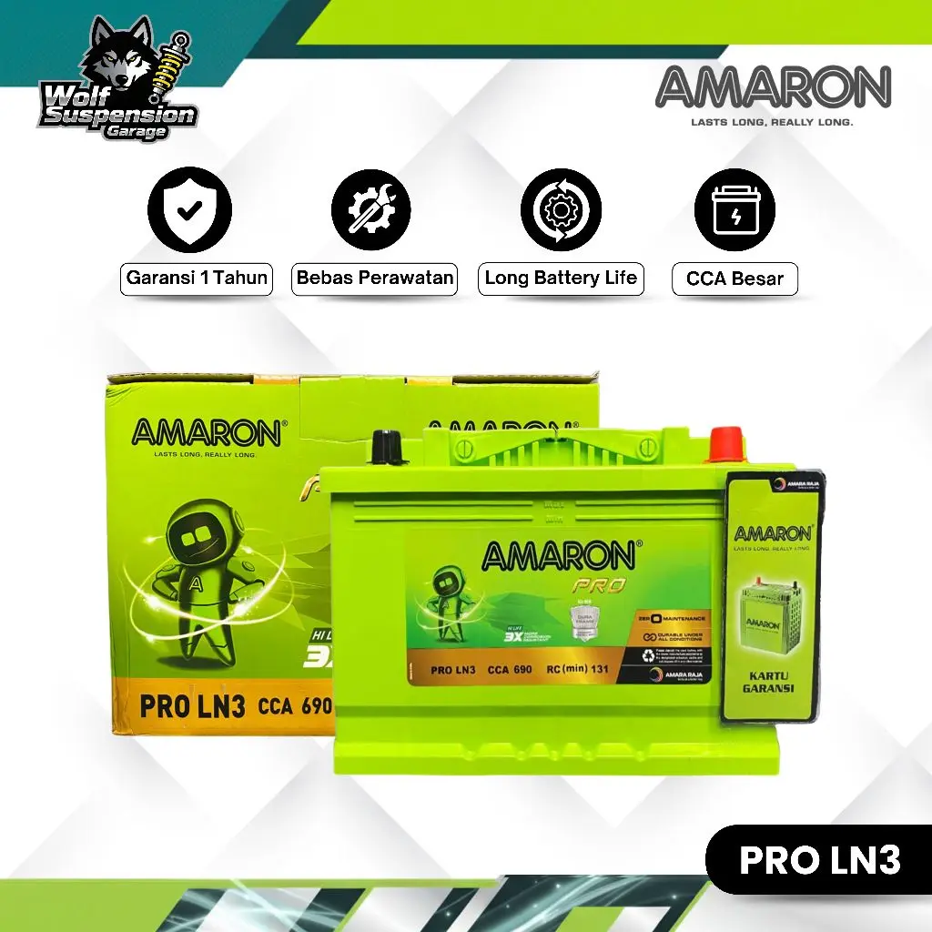 Amaron Hi Life Pro Aki Mobil Mercedes Benz Tiger 280 DIN 84 / 580-24 12V / 84Ah Aki Kering