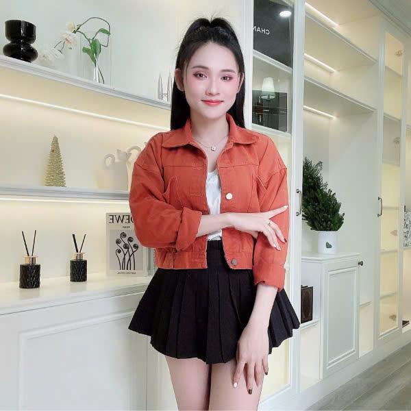 Áo Khoác Kaki Jean Nữ MOLADY K428 Thiết Kế 2 Túi Form Trơn Đơn Giản Top Jacket 3