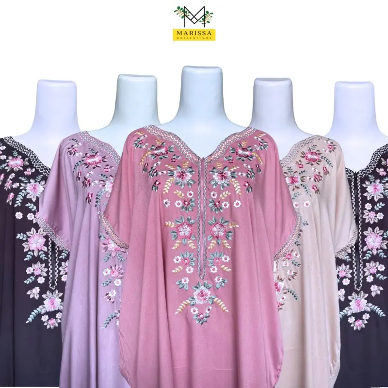 Daster Bordir Polos Marissa Collections - Busui Friendly dengan Hiasan Tassel - Lembut, Santai, Nyaman, Renda, Tidur, Wanita, Dress, Gamis, Cantik