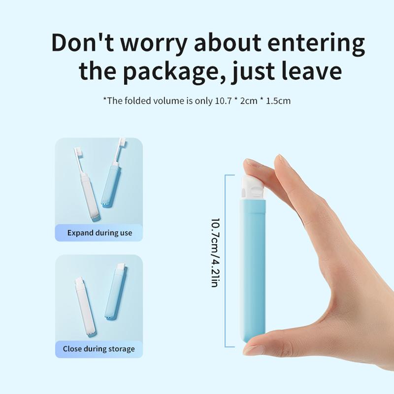Product Introduction of Portable folding toothbrush, multi-color individual packaging, compact dental kit, multifunctional travel and business trip set for adults, small head design. 1