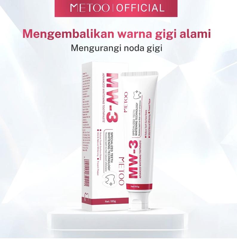 METOO MW-3 Advanced Whitening Toothpaste 100g - Gigi Putih / Bebas Sensitif / Bebas Karang Gigi / Pasta Gigi Probiotik 6
