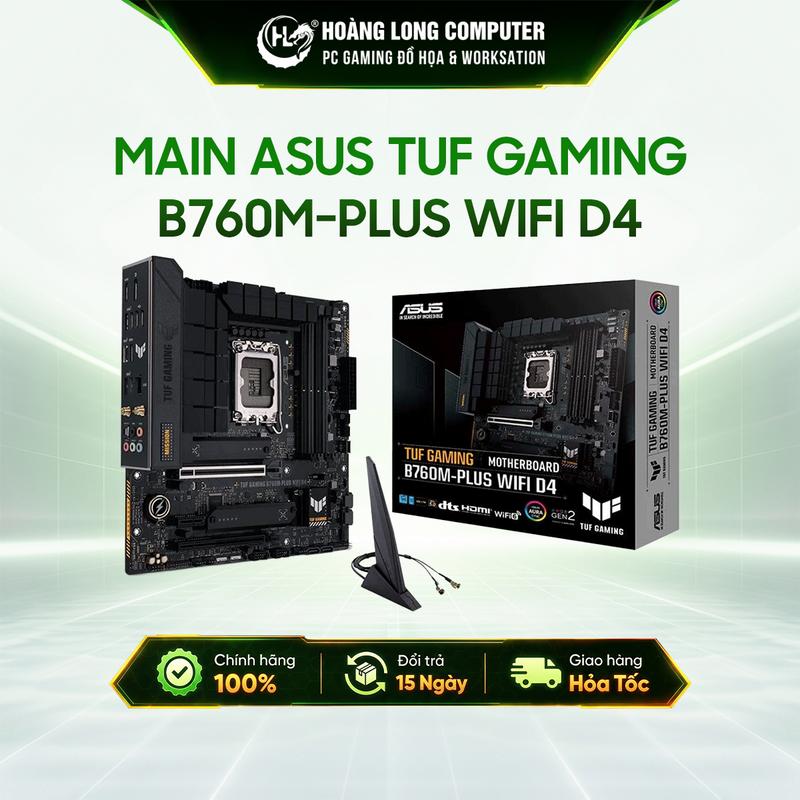 Mainboard ASUS TUF GAMING B760M-PLUS WIFI D4 - Socket LGA1700 - 4 Khe RAM DDR4