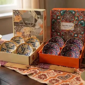 MANGKOK KERAMIK JAPANESE ISI 1/2/4/6PCS- MANGKOK MEWAH MURAH HAMPERS SOUVENIR - MANGKOK SET CANTIK - Porcelain bowl set + sumpit free box Mangkuk