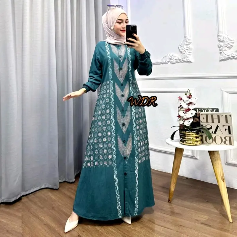 gamis rayon twill motif kekinian / busui friendly 4