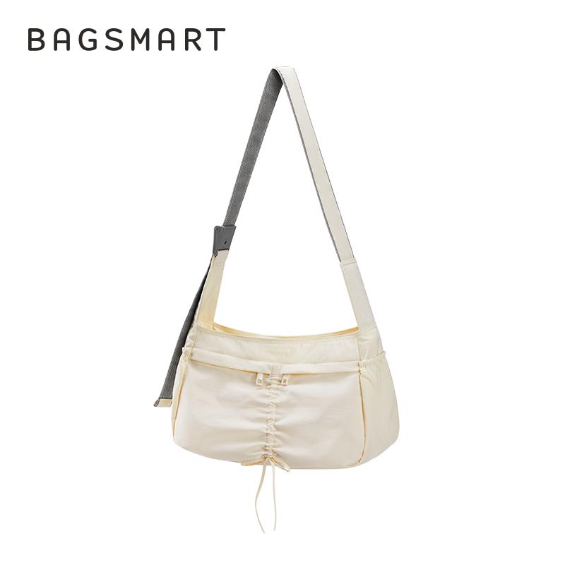 Túi Vải Bố Dây Rút, BAGSMART Phong Cách Mới, Không Thấm Nước, Nhẹ, Nhiều Túi, Dung Lượng Lớn, Thường Ngày Và Dễ Phối Đồ, Túi Đeo Một Bên Vai, Dành Cho Nữ