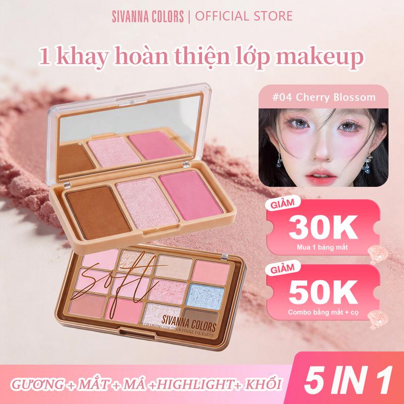 SIVANNA COLORS Bảng Phấn Mắt 15 Màu 26.4g Phấn Mắt, Highlight, Tạo Khối, Má…