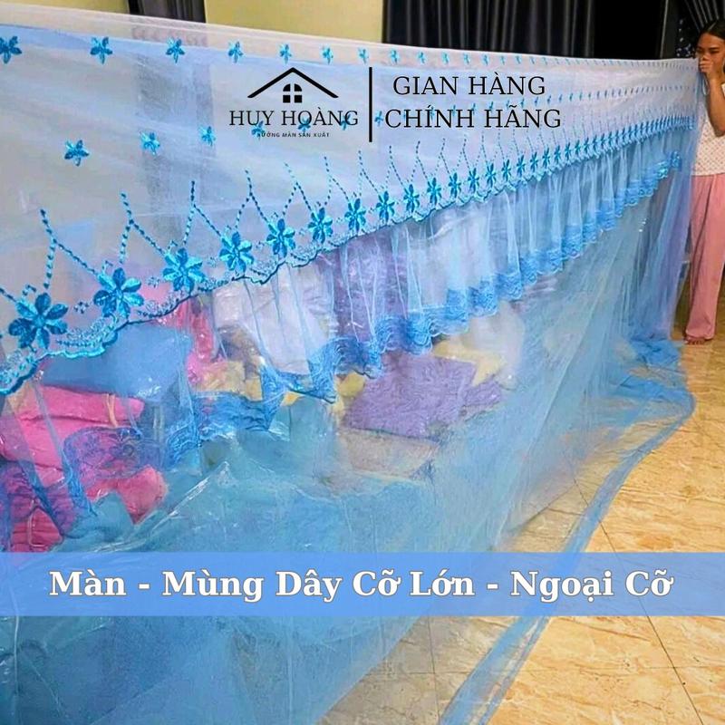 Cỡ Lớn Màn Mùng Dây Tuyn Thái Cỡ Lớn - Ngoại Cỡ Mắc Tay Nhiều Cỡ Lớn Từ 2m5,3m,3m5,4m,5m - Xưởng Màn Huy Hoàng